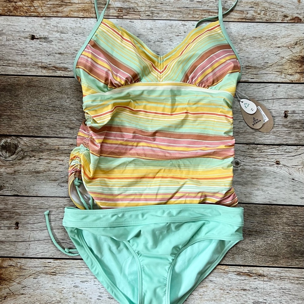 Prana Pastel Striped Womens Tankini